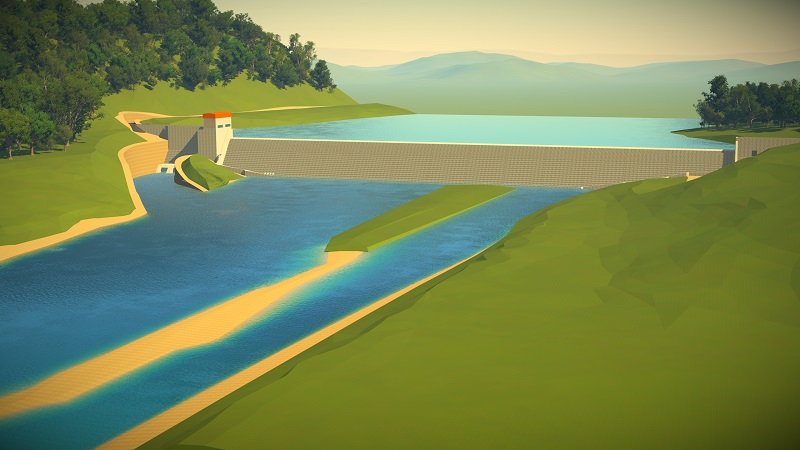Imagem de projeto da barragem da Usina Salto Grande
