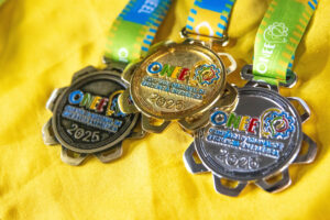 Medalhas de bronze, ouro e prata da Olimpíada de Eficiência Energética